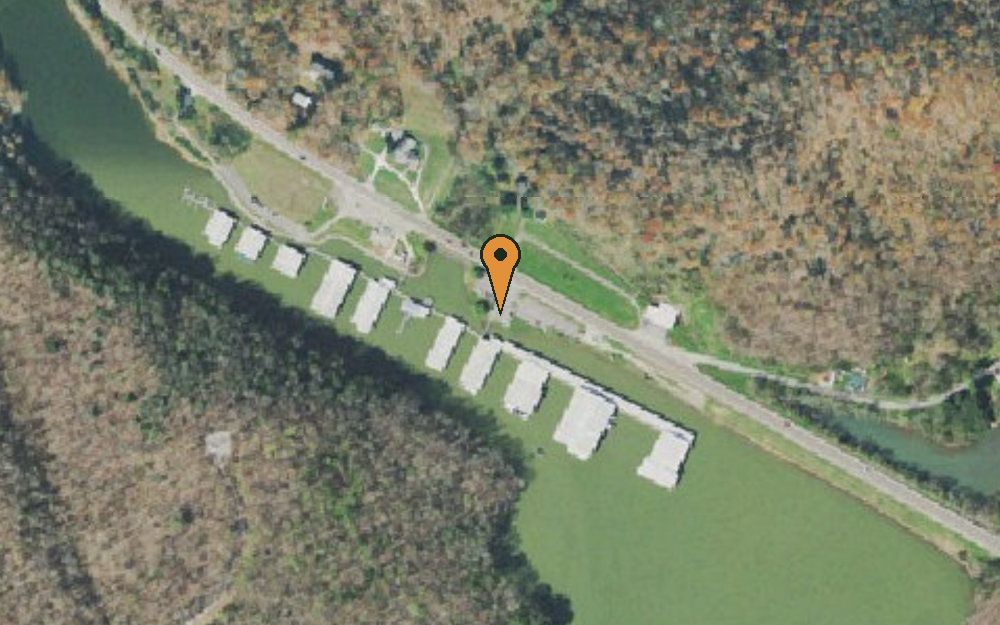 Aerial view of Caney Creek Marina