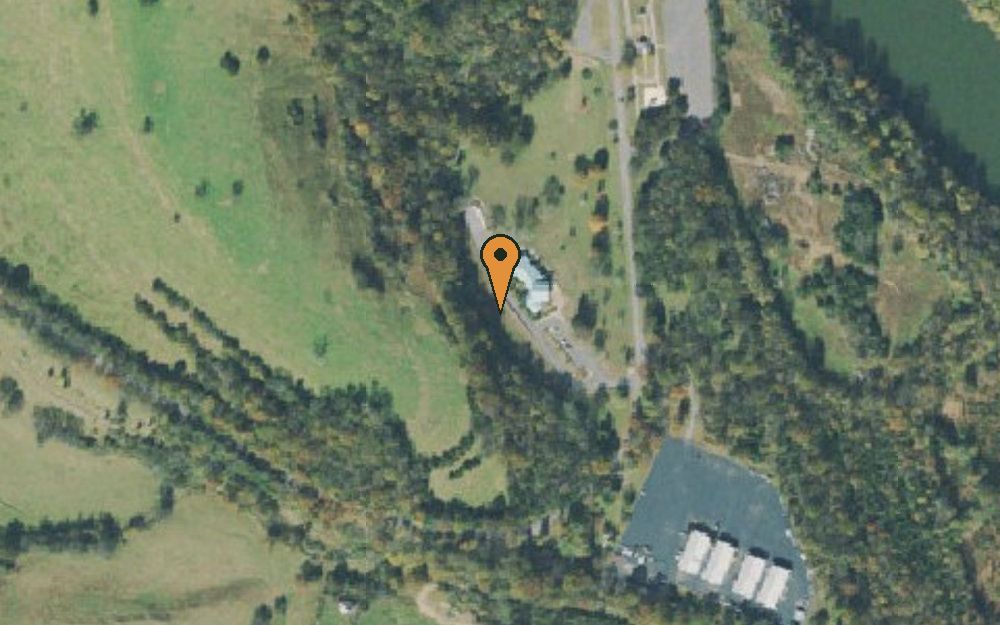 Aerial view of Cordell Hull Dam Lock Side River Boat Ramp