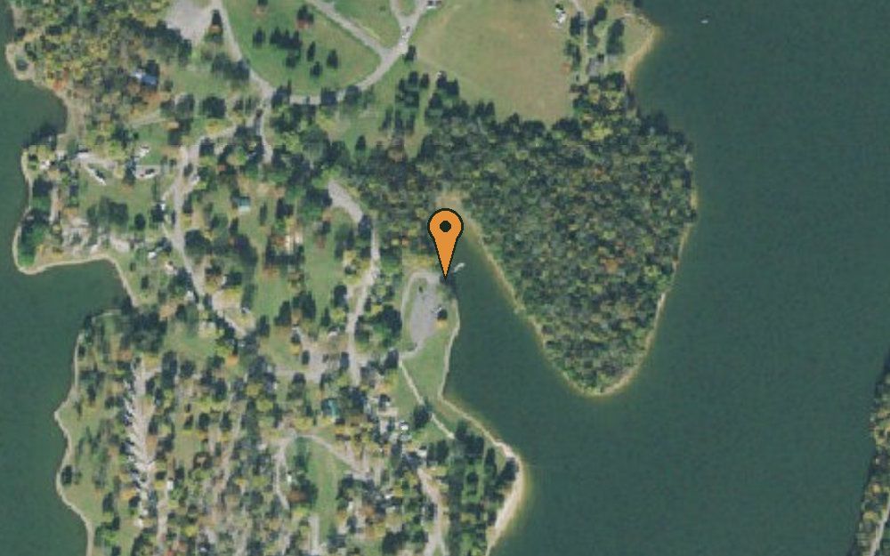 Aerial view of Defeated Creek Marina