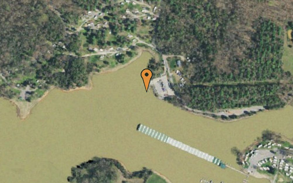 Aerial view of Fall Creek Boat Ramp