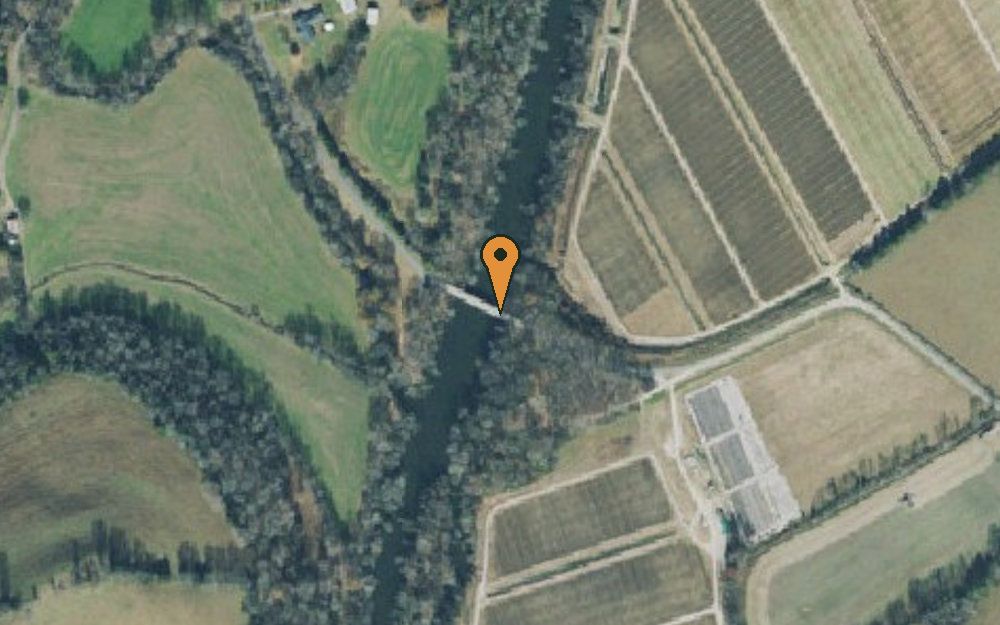 Aerial view of Farris Creek Bridge