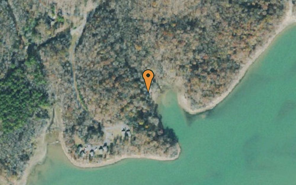 Aerial view of Fossil Point Access