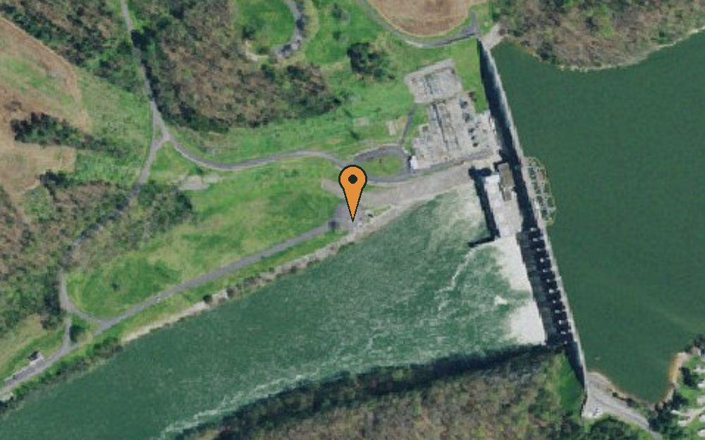 Aerial view of French Broad River Fishing Access