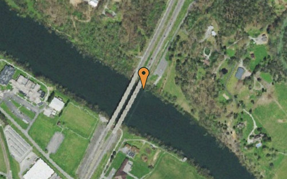 Aerial view of Highway 61 Bridge