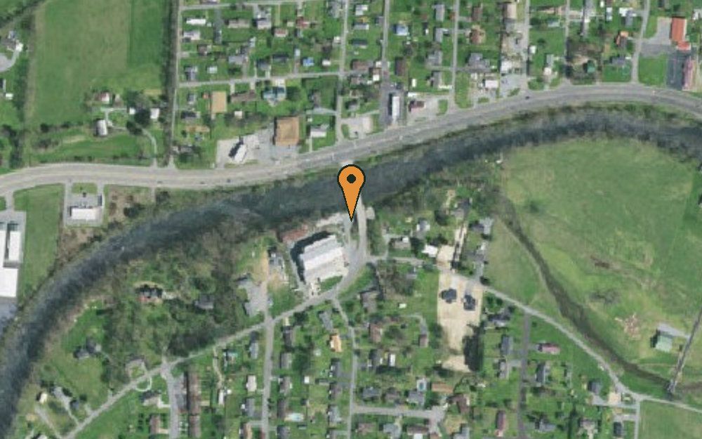 Aerial view of Hunter Bridge