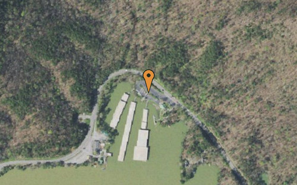 Aerial view of Lake Ocoee Marina