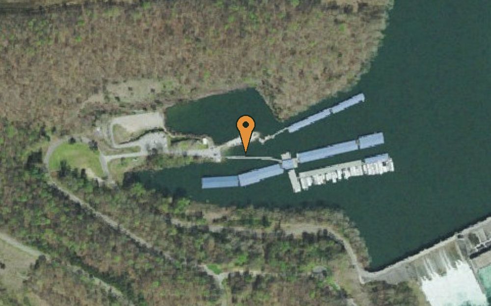 Aerial view of Norris Dam Marina