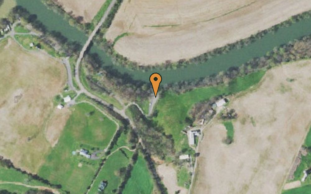 Aerial view of Old Patty Bridge