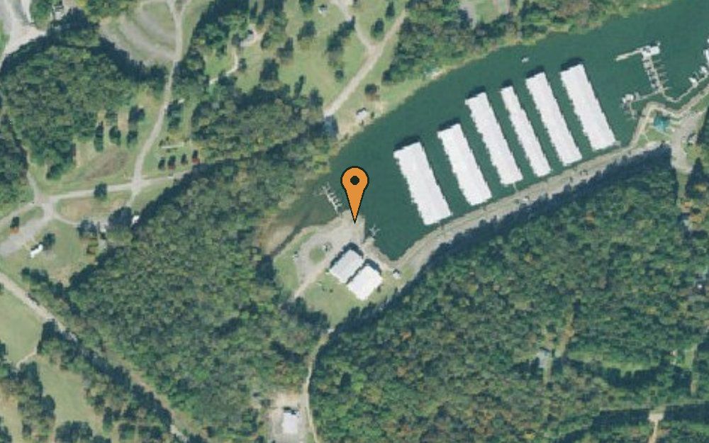 Aerial view of Picwick Landing State Park Ramp #2