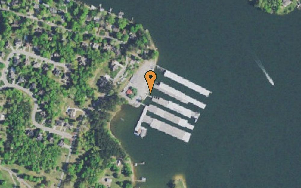 Aerial view of Pine Harbor Marina