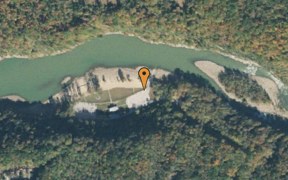 Aerial view of Rock Island State Park