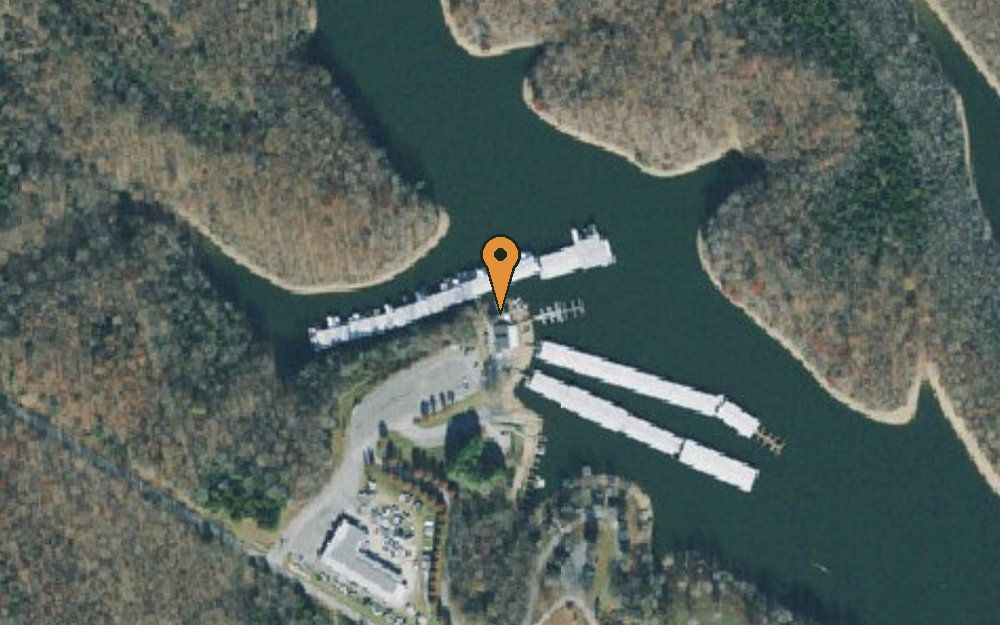 Aerial view of Tims Ford Marina