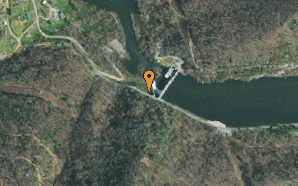 Aerial view of Wilbur Dam Access
